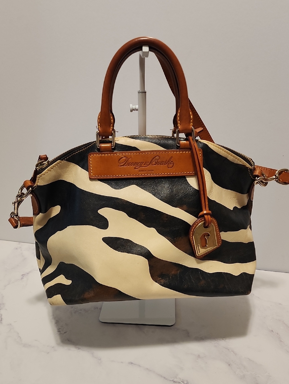Dooney & Bourke Florentine Vacchetta  Zebra Print Leather  Purse